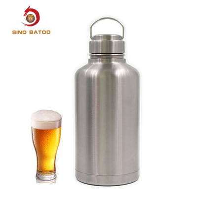 SS304 Vacuum Insulated Growlers , 64oz Double Wall Stainless Steel Growler