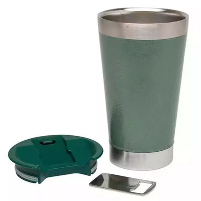 16 Ounce Stainless Steel Tumbler Double Wall , Stainless Steel Beer Cup With Opener